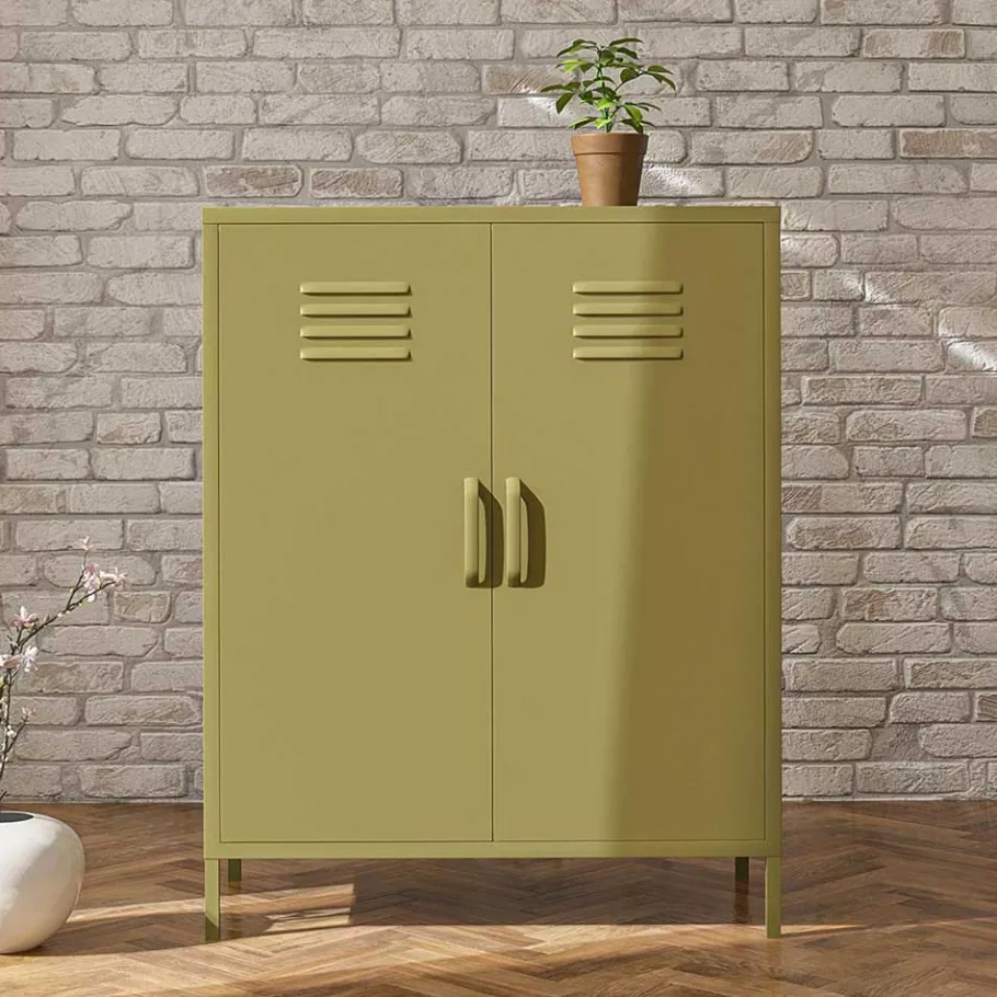 Best Wohnen Spind Design Highboard in Oliv Grün - Austral