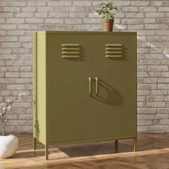 Best Wohnen Spind Design Highboard in Oliv Grün - Austral