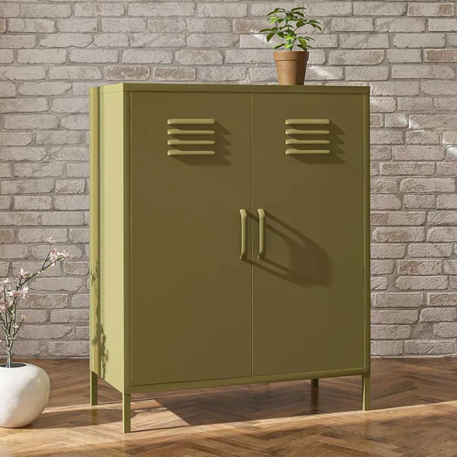 Best Wohnen Spind Design Highboard in Oliv Grün - Austral