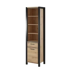 Outlet Wohnen Standregal in Wildeiche NB & Schwarz - Zavorra