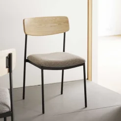 Wohnen Stapelstühle mit Polstersitz in Beigegrau - Carmido (2er Set)