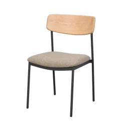 Wohnen Stapelstühle mit Polstersitz in Beigegrau - Carmido (2er Set)