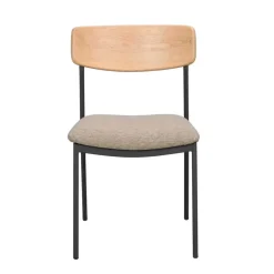Wohnen Stapelstühle mit Polstersitz in Beigegrau - Carmido (2er Set)
