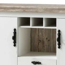 New Wohnen Stauraum Sideboard im Scandi Landhaus Stil Nedita in Weiß