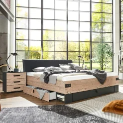 Discount Wohnen Stauraumbett in Tanne Holzoptik - Ardila