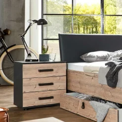Discount Wohnen Stauraumbett in Tanne Holzoptik - Ardila
