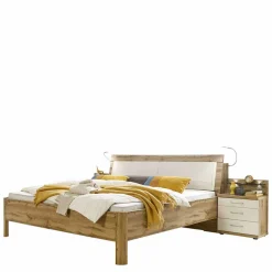 Outlet Wohnen Stauraumbett Neriman und Nachtkommoden Set (dreiteilig)