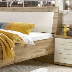 Outlet Wohnen Stauraumbett Neriman und Nachtkommoden Set (dreiteilig)
