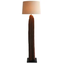 Best Wohnen Stehlampe mit Stoffschirm und Treibholz Stele - Duvianco