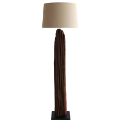 Best Wohnen Stehlampe mit Stoffschirm und Treibholz Stele - Duvianco