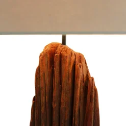 Best Wohnen Stehlampe mit Stoffschirm und Treibholz Stele - Duvianco