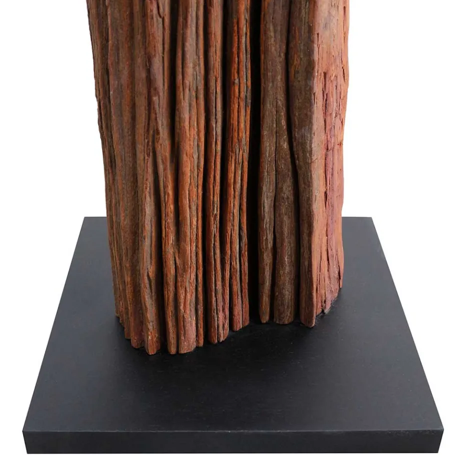 Best Wohnen Stehlampe mit Stoffschirm und Treibholz Stele - Duvianco