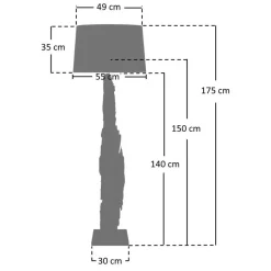Best Wohnen Stehlampe mit Stoffschirm und Treibholz Stele - Duvianco