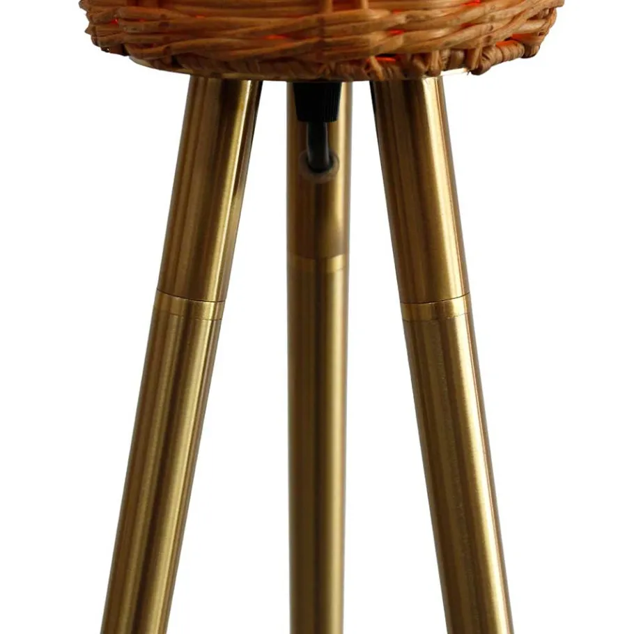 New Wohnen Stehleuchte mit Geflechtschirm Rattan - Alexandre