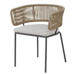 Hot Wohnen Stühle aus Kordelgeflecht Beige - Wanisha (4er Set)