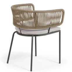 Hot Wohnen Stühle aus Kordelgeflecht Beige - Wanisha (4er Set)