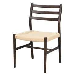 Clearance Wohnen Stühle in Eiche Dunkel und Beige - Sabina (2er Set)