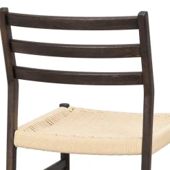 Clearance Wohnen Stühle in Eiche Dunkel und Beige - Sabina (2er Set)