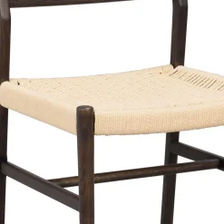 Clearance Wohnen Stühle in Eiche Dunkel und Beige - Sabina (2er Set)