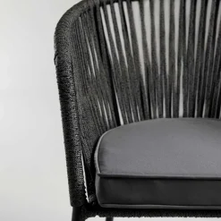 Online Wohnen Stühle mit Kordelgeflecht in Schwarz - Gesdana (4er Set)