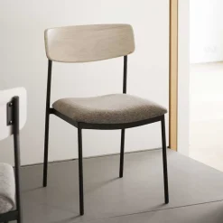 Discount Wohnen Stühle mit Polstersitz in Beige - Gora (2er Set)