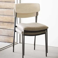 Discount Wohnen Stühle mit Polstersitz in Beige - Gora (2er Set)