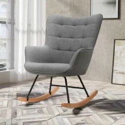 Online Wohnen Stoff Schaukelstuhl im Skandi Design - Monique