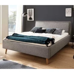 Discount Wohnen Stoffbett im Skandinavischen Stil in Grau - Cepter