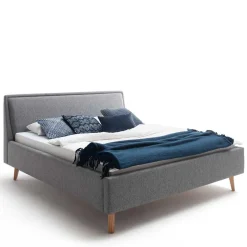 Discount Wohnen Stoffbett im Skandinavischen Stil in Grau - Cepter