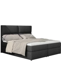 Best Wohnen Stoffbett in Dunkelgrau mit Stauraum - Detroit