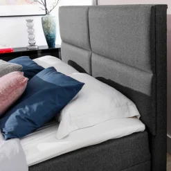 Best Wohnen Stoffbett in Dunkelgrau mit Stauraum - Detroit