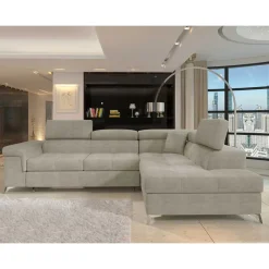 Sale Wohnen Stoffcouch mit Bettfunktion in Taupe - Moglesia