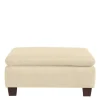 Wohnen Stoffhocker in Beige mit Nussbaum Braun - Nando