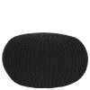 Discount Wohnen Strickstoff Pouf in Schwarz - Selvas