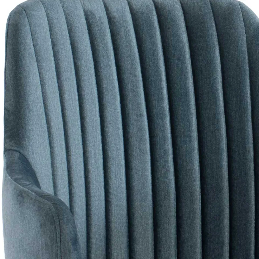 Clearance Wohnen Stuhl mit Armlehnen in Blau Webstoff - Romance