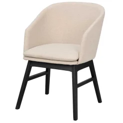 Outlet Wohnen Stylischer Armlehnenstuhl in Beige - Cacamp (2er Set)