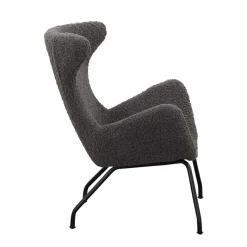 Best Wohnen Stylischer Sessel mit grauem Plüsch bezogen - Simple