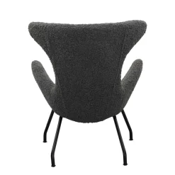 Best Wohnen Stylischer Sessel mit grauem Plüsch bezogen - Simple