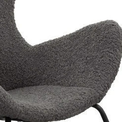 Best Wohnen Stylischer Sessel mit grauem Plüsch bezogen - Simple