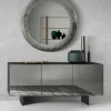 Best Wohnen Stylisches Sideboard mit Spiegel Front in Rauchgrau - Odangelo