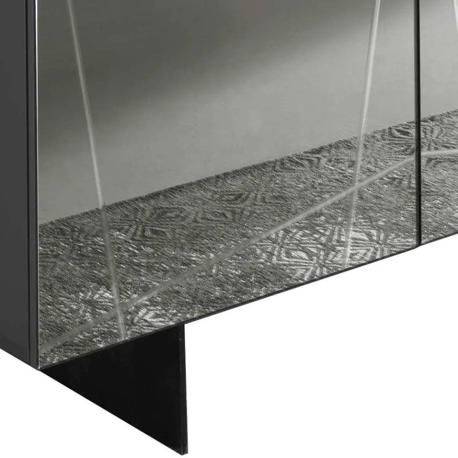 Best Wohnen Stylisches Sideboard mit Spiegel Front in Rauchgrau - Odangelo