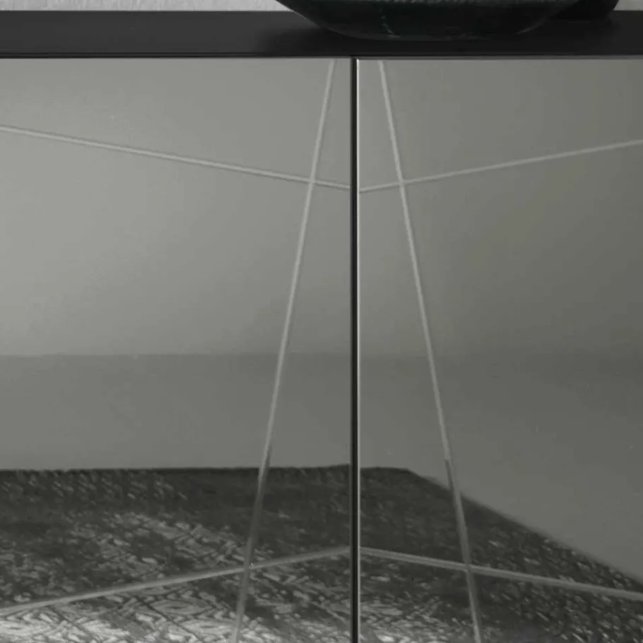 Best Wohnen Stylisches Sideboard mit Spiegel Front in Rauchgrau - Odangelo