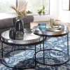 Discount Wohnen Tablett Couchtische in Silber - Astuto (zweiteilig)