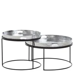 Discount Wohnen Tablett Couchtische in Silber - Astuto (zweiteilig)