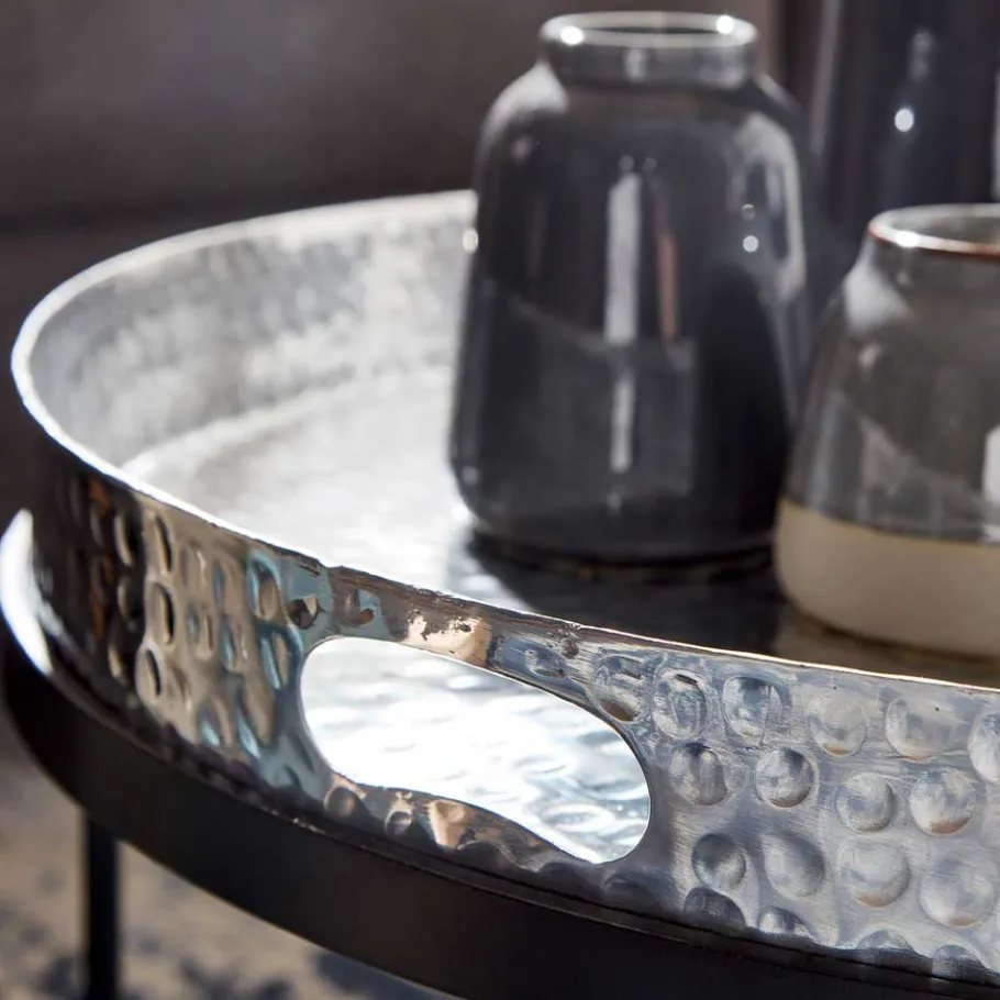 Discount Wohnen Tablett Couchtische in Silber - Astuto (zweiteilig)