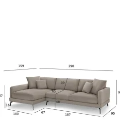 Hot Wohnen Taschenfederkern Eckcouch in Beige - Kosmyna