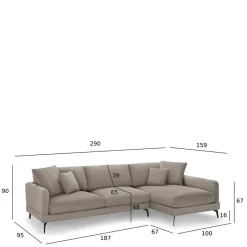 Hot Wohnen Taschenfederkern Eckcouch in Beige - Kosmyna