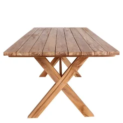 Hot Wohnen Teak Altholz Tisch & Kunstrattan Stühle - Dariofa (siebenteilig)