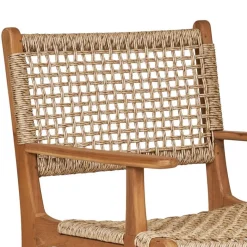 Hot Wohnen Teak Armlehnenstuhl mit Kordelgeflecht - Merlan (2er Set)