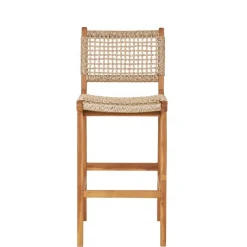 Sale Wohnen Teak Barstühle mit Kordelgeflecht - Merlan